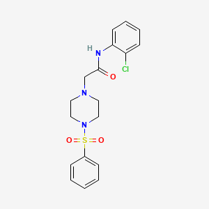molecular formula C18H20ClN3O3S B5198480 N-(2-chlorophenyl)-2-[4-(phenylsulfonyl)-1-piperazinyl]acetamide 