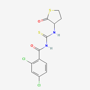 molecular formula C12H10Cl2N2O2S2 B5198546 2,4-dichloro-N-{[(2-oxotetrahydro-3-thienyl)amino]carbonothioyl}benzamide 