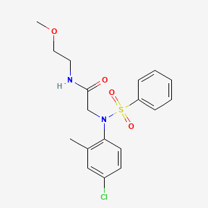 molecular formula C18H21ClN2O4S B5198561 N~2~-(4-chloro-2-methylphenyl)-N~1~-(2-methoxyethyl)-N~2~-(phenylsulfonyl)glycinamide 