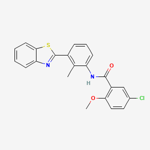 molecular formula C22H17ClN2O2S B5198565 N-[3-(1,3-benzothiazol-2-yl)-2-methylphenyl]-5-chloro-2-methoxybenzamide 