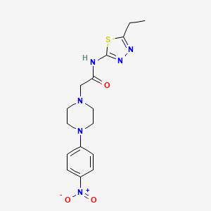 molecular formula C16H20N6O3S B5198569 N-(5-ethyl-1,3,4-thiadiazol-2-yl)-2-[4-(4-nitrophenyl)-1-piperazinyl]acetamide 