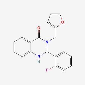 molecular formula C19H15FN2O2 B5198575 2-(2-fluorophenyl)-3-(2-furylmethyl)-2,3-dihydro-4(1H)-quinazolinone 