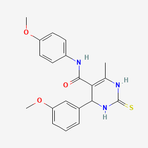 molecular formula C20H21N3O3S B5198639 4-(3-methoxyphenyl)-N-(4-methoxyphenyl)-6-methyl-2-thioxo-1,2,3,4-tetrahydro-5-pyrimidinecarboxamide 