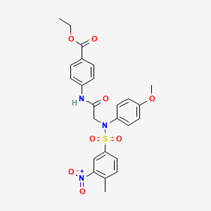 molecular formula C25H25N3O8S B5198643 ethyl 4-({N-(4-methoxyphenyl)-N-[(4-methyl-3-nitrophenyl)sulfonyl]glycyl}amino)benzoate 