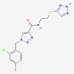 molecular formula C14H13ClFN7OS B5198674 1-(2-chloro-4-fluorobenzyl)-N-[2-(1H-1,2,3-triazol-5-ylthio)ethyl]-1H-1,2,3-triazole-4-carboxamide 