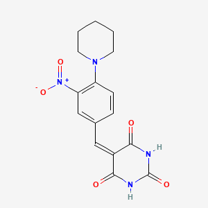 molecular formula C16H16N4O5 B5198680 5-[3-nitro-4-(1-piperidinyl)benzylidene]-2,4,6(1H,3H,5H)-pyrimidinetrione 