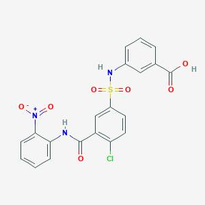 molecular formula C20H14ClN3O7S B5198718 3-{[(4-chloro-3-{[(2-nitrophenyl)amino]carbonyl}phenyl)sulfonyl]amino}benzoic acid 