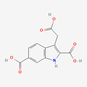 molecular formula C12H9NO6 B5198738 3-（羧甲基）-1H-吲哚-2,6-二羧酸 