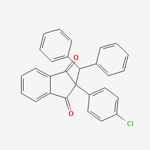 molecular formula C28H19ClO2 B5198773 2-(4-chlorophenyl)-2-(diphenylmethyl)-1H-indene-1,3(2H)-dione 