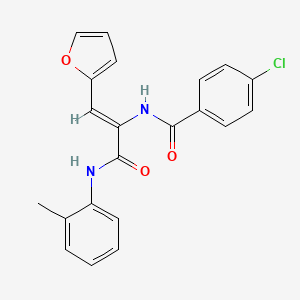 molecular formula C21H17ClN2O3 B5198792 4-chloro-N-(2-(2-furyl)-1-{[(2-methylphenyl)amino]carbonyl}vinyl)benzamide 