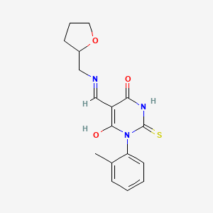 1-(2-methylphenyl)-5-{[(tetrahydro-2-furanylmethyl)amino]methylene}-2-thioxodihydro-4,6(1H,5H)-pyrimidinedione