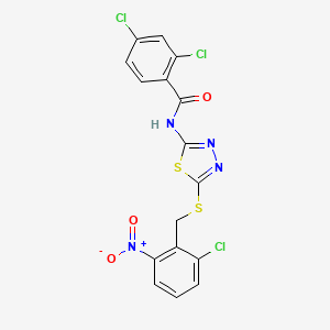 molecular formula C16H9Cl3N4O3S2 B5198818 2,4-dichloro-N-{5-[(2-chloro-6-nitrobenzyl)thio]-1,3,4-thiadiazol-2-yl}benzamide 