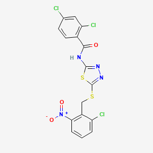 2,4-dichloro-N-{5-[(2-chloro-6-nitrobenzyl)thio]-1,3,4-thiadiazol-2-yl}benzamide