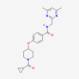 molecular formula C23H28N4O3 B5198942 4-{[1-(cyclopropylcarbonyl)-4-piperidinyl]oxy}-N-[(4,6-dimethyl-2-pyrimidinyl)methyl]benzamide 