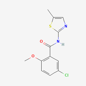 molecular formula C12H11ClN2O2S B5198959 5-chloro-2-methoxy-N-(5-methyl-1,3-thiazol-2-yl)benzamide 