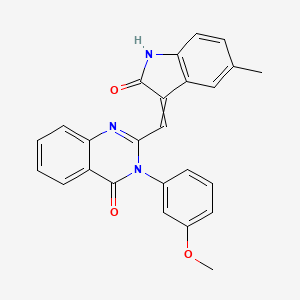 molecular formula C25H19N3O3 B5198971 3-(3-methoxyphenyl)-2-[(5-methyl-2-oxo-1,2-dihydro-3H-indol-3-ylidene)methyl]-4(3H)-quinazolinone 