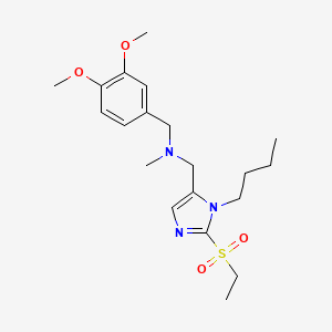 molecular formula C20H31N3O4S B5198980 1-[1-butyl-2-(ethylsulfonyl)-1H-imidazol-5-yl]-N-(3,4-dimethoxybenzyl)-N-methylmethanamine 