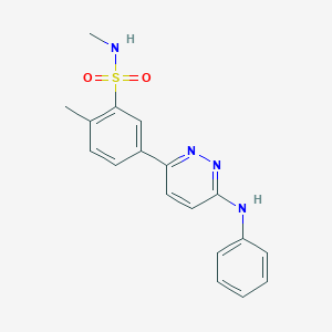 molecular formula C18H18N4O2S B5198992 5-(6-anilino-3-pyridazinyl)-N,2-dimethylbenzenesulfonamide 