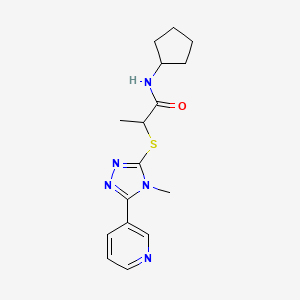 N-cyclopentyl-2-{[4-methyl-5-(3-pyridinyl)-4H-1,2,4-triazol-3-yl]thio}propanamide
