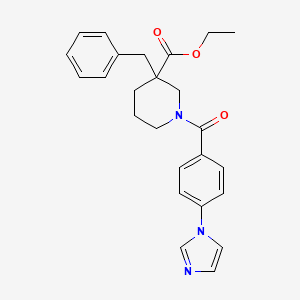 ethyl 3-benzyl-1-[4-(1H-imidazol-1-yl)benzoyl]-3-piperidinecarboxylate
