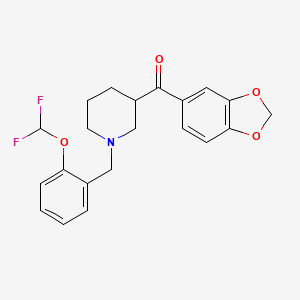 molecular formula C21H21F2NO4 B5199051 1,3-benzodioxol-5-yl{1-[2-(difluoromethoxy)benzyl]-3-piperidinyl}methanone 