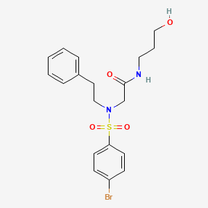 molecular formula C19H23BrN2O4S B5199060 N~2~-[(4-bromophenyl)sulfonyl]-N~1~-(3-hydroxypropyl)-N~2~-(2-phenylethyl)glycinamide 