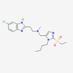 molecular formula C20H28ClN5O2S B5199065 N-{[1-butyl-2-(ethylsulfonyl)-1H-imidazol-5-yl]methyl}-2-(5-chloro-1H-benzimidazol-2-yl)-N-methylethanamine 