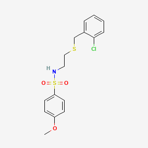 molecular formula C16H18ClNO3S2 B5199085 N-{2-[(2-chlorobenzyl)thio]ethyl}-4-methoxybenzenesulfonamide 