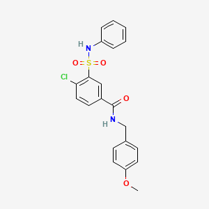 3-(anilinosulfonyl)-4-chloro-N-(4-methoxybenzyl)benzamide