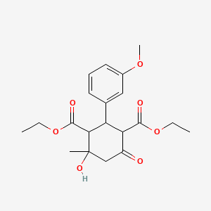 diethyl 4-hydroxy-2-(3-methoxyphenyl)-4-methyl-6-oxo-1,3-cyclohexanedicarboxylate