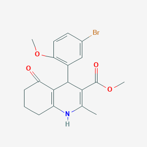 molecular formula C19H20BrNO4 B5199103 methyl 4-(5-bromo-2-methoxyphenyl)-2-methyl-5-oxo-1,4,5,6,7,8-hexahydro-3-quinolinecarboxylate 