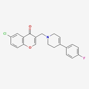 molecular formula C21H17ClFNO2 B5199108 6-chloro-3-{[4-(4-fluorophenyl)-3,6-dihydro-1(2H)-pyridinyl]methyl}-4H-chromen-4-one 