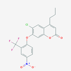 6-chloro-7-[4-nitro-2-(trifluoromethyl)phenoxy]-4-propyl-2H-chromen-2-one