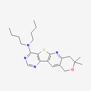 molecular formula C22H30N4OS B5199113 N,N-dibutyl-8,8-dimethyl-7,10-dihydro-8H-pyrano[3'',4'':5',6']pyrido[3',2':4,5]thieno[3,2-d]pyrimidin-4-amine 