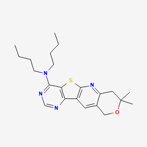 N,N-dibutyl-5,5-dimethyl-6-oxa-17-thia-2,12,14-triazatetracyclo[8.7.0.03,8.011,16]heptadeca-1,3(8),9,11,13,15-hexaen-15-amine