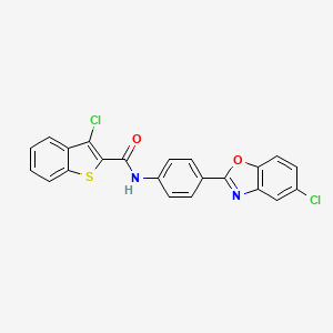 3-chloro-N-[4-(5-chloro-1,3-benzoxazol-2-yl)phenyl]-1-benzothiophene-2-carboxamide