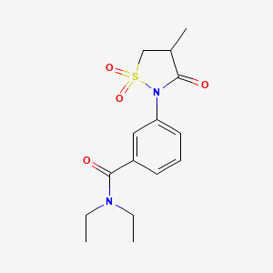 molecular formula C15H20N2O4S B5199158 N,N-diethyl-3-(4-methyl-1,1-dioxido-3-oxo-2-isothiazolidinyl)benzamide 