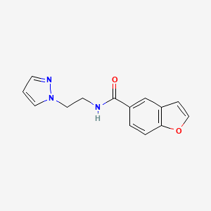 molecular formula C14H13N3O2 B5199177 N-[2-(1H-pyrazol-1-yl)ethyl]-1-benzofuran-5-carboxamide 