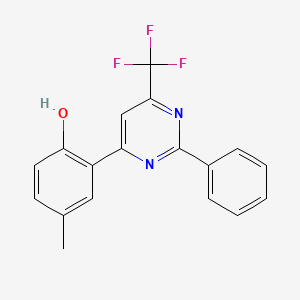 4-methyl-2-[2-phenyl-6-(trifluoromethyl)-4-pyrimidinyl]phenol