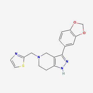 molecular formula C17H16N4O2S B5199213 3-(1,3-benzodioxol-5-yl)-5-(1,3-thiazol-2-ylmethyl)-4,5,6,7-tetrahydro-1H-pyrazolo[4,3-c]pyridine 