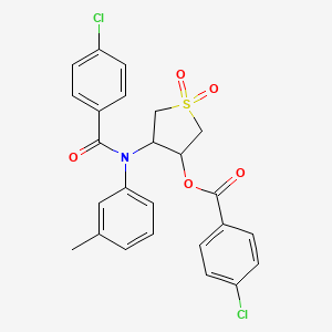 molecular formula C25H21Cl2NO5S B5199227 4-[(4-chlorobenzoyl)(3-methylphenyl)amino]-1,1-dioxidotetrahydro-3-thienyl 4-chlorobenzoate 