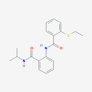 molecular formula C19H22N2O2S B5199229 2-(ethylthio)-N-{2-[(isopropylamino)carbonyl]phenyl}benzamide 