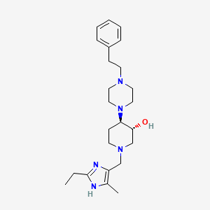 (3R*,4R*)-1-[(2-ethyl-4-methyl-1H-imidazol-5-yl)methyl]-4-[4-(2-phenylethyl)-1-piperazinyl]-3-piperidinol