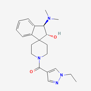 molecular formula C21H28N4O2 B5199290 (2R*,3R*)-3-(dimethylamino)-1'-[(1-ethyl-1H-pyrazol-4-yl)carbonyl]-2,3-dihydrospiro[indene-1,4'-piperidin]-2-ol 