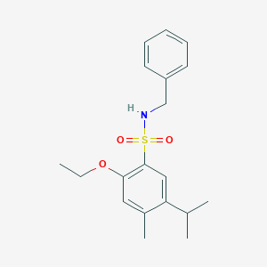 molecular formula C19H25NO3S B5199298 N-benzyl-2-ethoxy-5-isopropyl-4-methylbenzenesulfonamide 