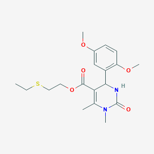 molecular formula C19H26N2O5S B5199310 2-(ethylthio)ethyl 4-(2,5-dimethoxyphenyl)-1,6-dimethyl-2-oxo-1,2,3,4-tetrahydro-5-pyrimidinecarboxylate CAS No. 5705-96-4
