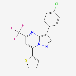 molecular formula C17H9ClF3N3S B5199340 3-(4-chlorophenyl)-7-(2-thienyl)-5-(trifluoromethyl)pyrazolo[1,5-a]pyrimidine 
