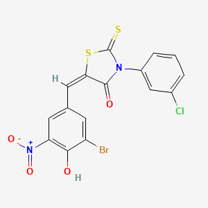 5-(3-bromo-4-hydroxy-5-nitrobenzylidene)-3-(3-chlorophenyl)-2-thioxo-1,3-thiazolidin-4-one