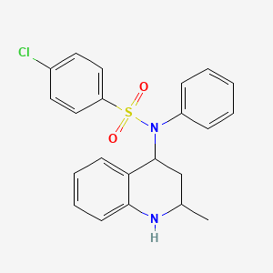 molecular formula C22H21ClN2O2S B5199349 4-chloro-N-(2-methyl-1,2,3,4-tetrahydro-4-quinolinyl)-N-phenylbenzenesulfonamide 