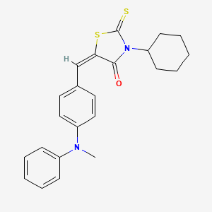 molecular formula C23H24N2OS2 B5199365 3-cyclohexyl-5-{4-[methyl(phenyl)amino]benzylidene}-2-thioxo-1,3-thiazolidin-4-one 